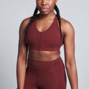 LNDR Sunday Soul Recycled Sports Bra in Red Clay., Medium